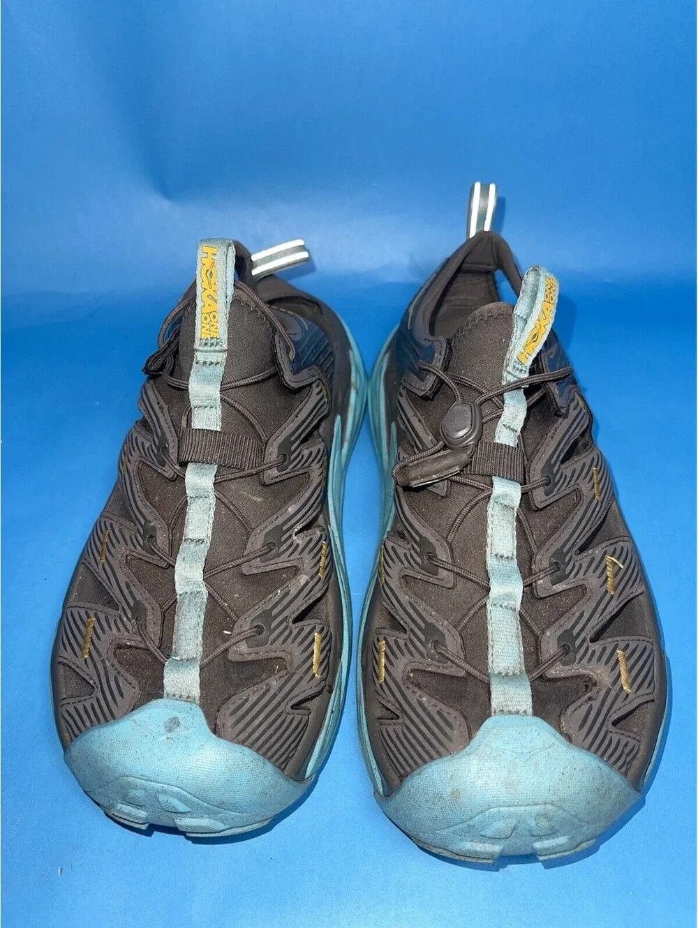 Hoka One One Hopara Black Blue Sport Sandals Men’s US 9.5 EU 42